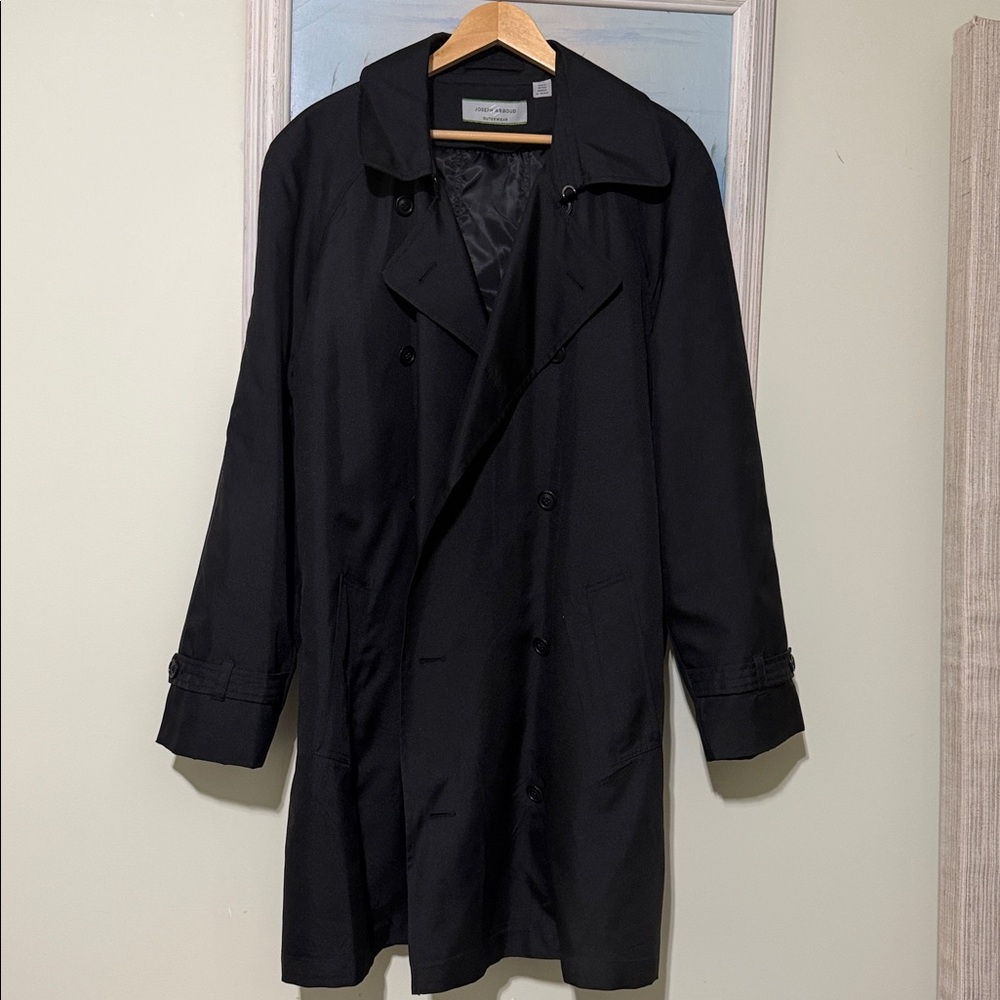 Joseph Abboud Black Polyester Double Breasted Lin… - image 1